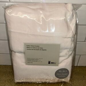 West Elm 100% Cotton Velvet Curtain, Alabaster Ivory, Unlined, 48x84" One Panel